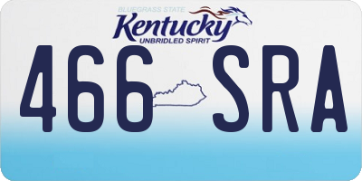 KY license plate 466SRA