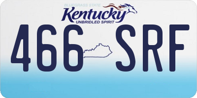 KY license plate 466SRF