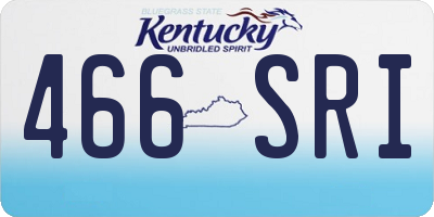 KY license plate 466SRI