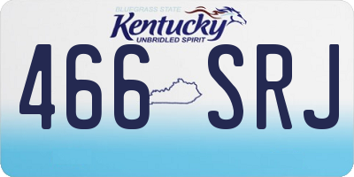 KY license plate 466SRJ