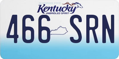 KY license plate 466SRN