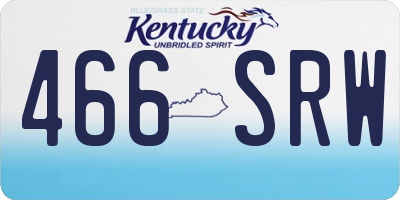KY license plate 466SRW