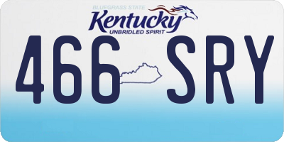 KY license plate 466SRY