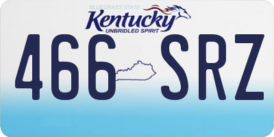KY license plate 466SRZ