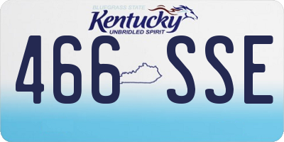 KY license plate 466SSE