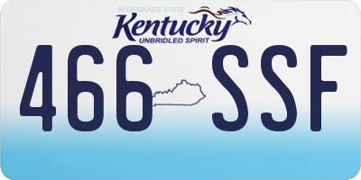 KY license plate 466SSF
