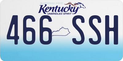 KY license plate 466SSH