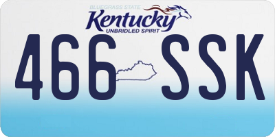 KY license plate 466SSK