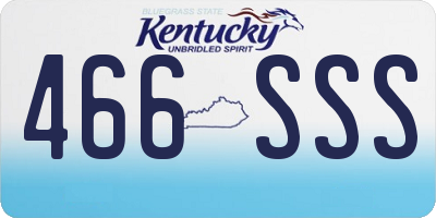 KY license plate 466SSS