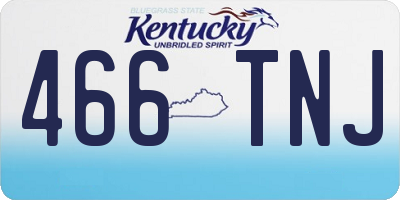KY license plate 466TNJ