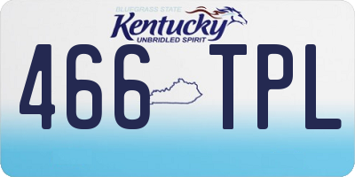 KY license plate 466TPL