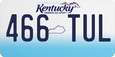 KY license plate 466TUL