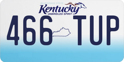 KY license plate 466TUP