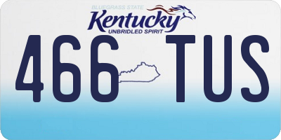 KY license plate 466TUS