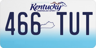 KY license plate 466TUT