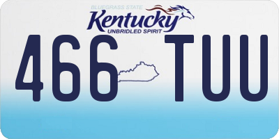 KY license plate 466TUU