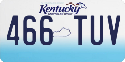 KY license plate 466TUV