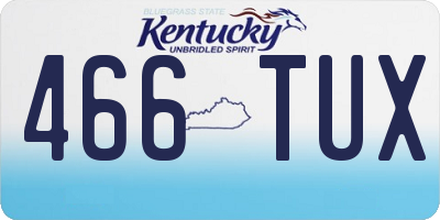 KY license plate 466TUX