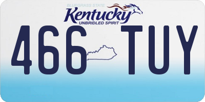 KY license plate 466TUY
