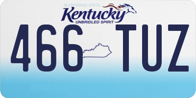 KY license plate 466TUZ