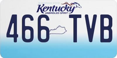 KY license plate 466TVB