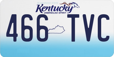 KY license plate 466TVC