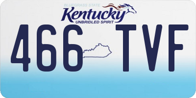 KY license plate 466TVF
