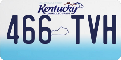 KY license plate 466TVH