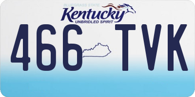 KY license plate 466TVK