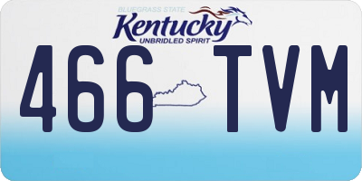 KY license plate 466TVM