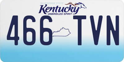 KY license plate 466TVN