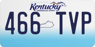 KY license plate 466TVP