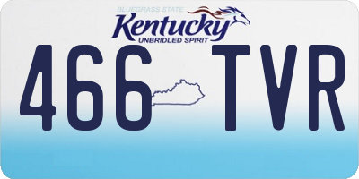 KY license plate 466TVR