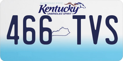 KY license plate 466TVS