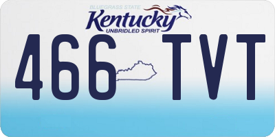 KY license plate 466TVT