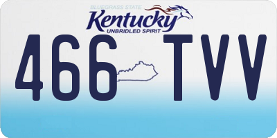 KY license plate 466TVV