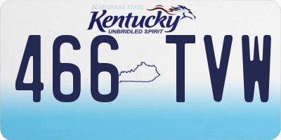 KY license plate 466TVW