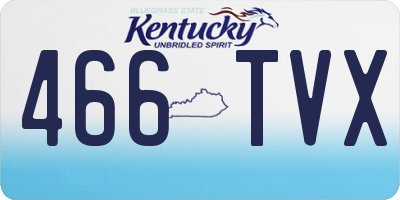 KY license plate 466TVX