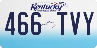 KY license plate 466TVY