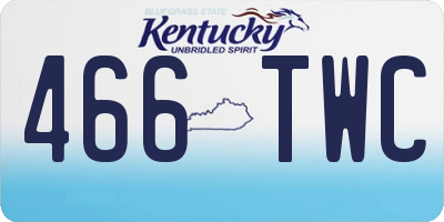 KY license plate 466TWC
