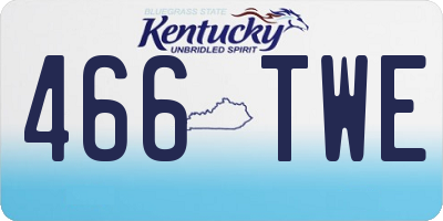 KY license plate 466TWE