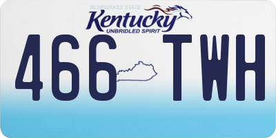 KY license plate 466TWH