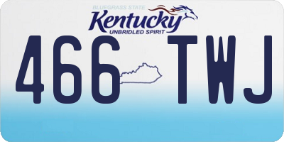 KY license plate 466TWJ