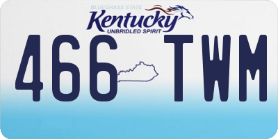 KY license plate 466TWM
