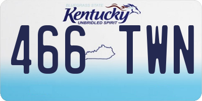 KY license plate 466TWN