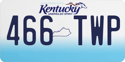 KY license plate 466TWP