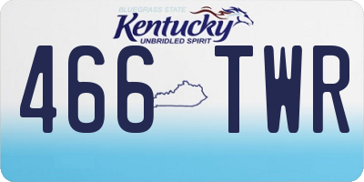 KY license plate 466TWR