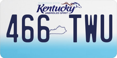KY license plate 466TWU