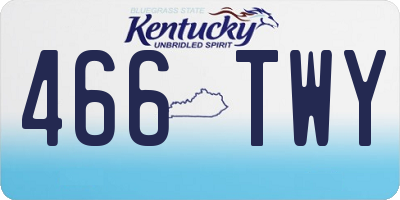 KY license plate 466TWY