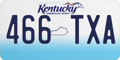 KY license plate 466TXA